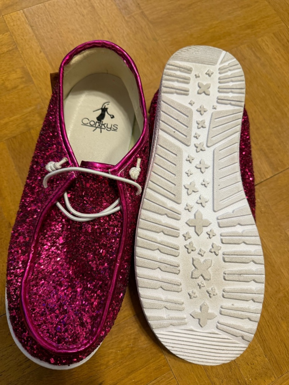 Corkys Women's Hot Pink Glitter Casual Shoe